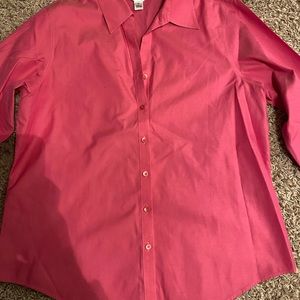 Talbots pink button down shirt, size 12.Gently worn.Has small spot on right side